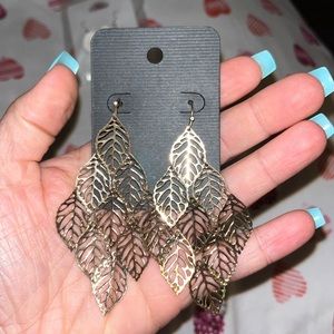Gold leaf earrings